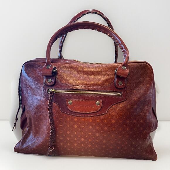 Francesco Biasia Leather Satchel Tote - Picture 1 of 6